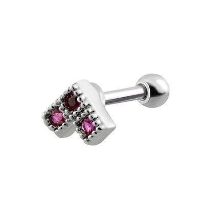 Piercing Con Zirconia En Forma De Cuadrado Clavo De Hueso Del Oído