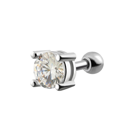 Piercing Clavo De Hueso Del Oído De Cobre Con Zirconia Redonda Simple