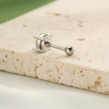 Piercing Clavo De Hueso Del Oído De Cobre Con Zirconia Redonda Simple