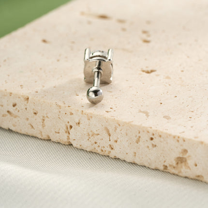 Piercing Clavo De Hueso Del Oído De Cobre Con Zirconia Redonda Simple