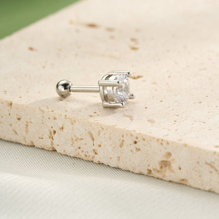 Piercing Clavo De Hueso Del Oído De Cobre Con Zirconia Redonda Simple