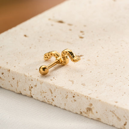 Piercing De Cobre Joyeria Clavo De Hueso Del Oído Con Zirconia Incrustada