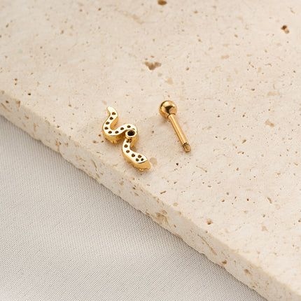 Piercing De Cobre Joyeria Clavo De Hueso Del Oído Con Zirconia Incrustada