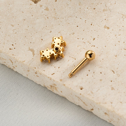 Piercing te De Cartílago Con Diseño De Estrellas En Cadena De Cobre Para Mujer