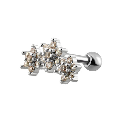 Piercing Estilo Minimalista Con Diseño De Estrella Y Diamantes De Cobre