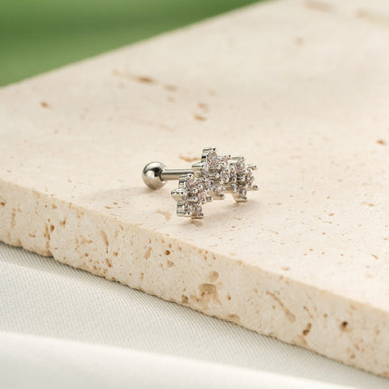 Piercing Estilo Minimalista Con Diseño De Estrella Y Diamantes De Cobre
