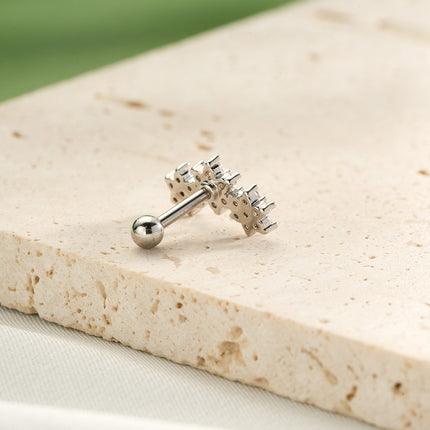 Piercing Estilo Minimalista Con Diseño De Estrella Y Diamantes De Cobre