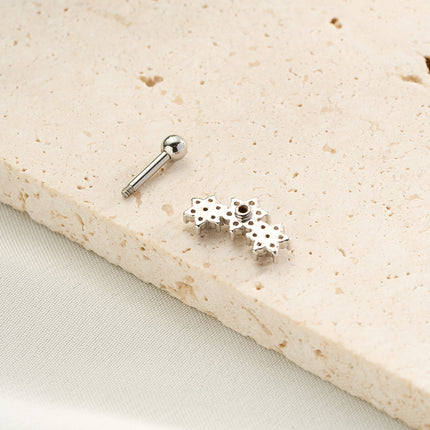 Piercing Estilo Minimalista Con Diseño De Estrella Y Diamantes De Cobre
