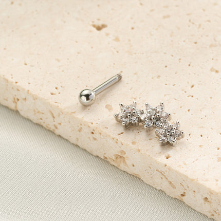 Piercing Estilo Minimalista Con Diseño De Estrella Y Diamantes De Cobre