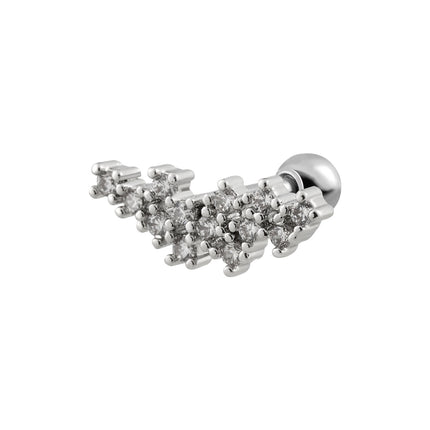 Piercing Con Diseño Minimalista De Luna Y Diamantes De Cobre