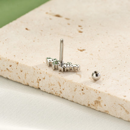 Piercing Con Diseño Minimalista De Luna Y Diamantes De Cobre