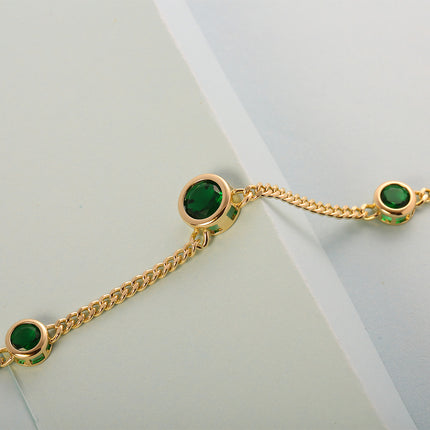 Collar Retro De Acero Titanio Cadena Con Colgante De Circón Verde