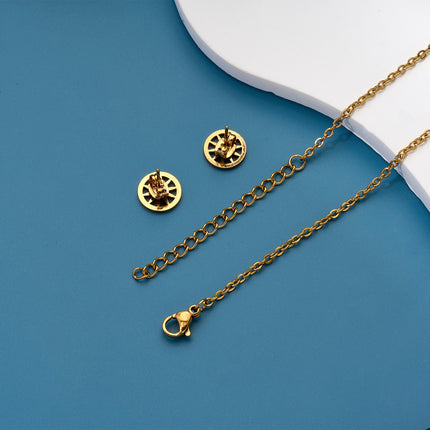 Collar Estilo Bohemio Con Cuentas Tejidas Aretes 18K