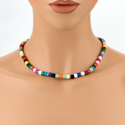 Collar Personalizado De Cuentas De Colores Industrial Pesada De Moda