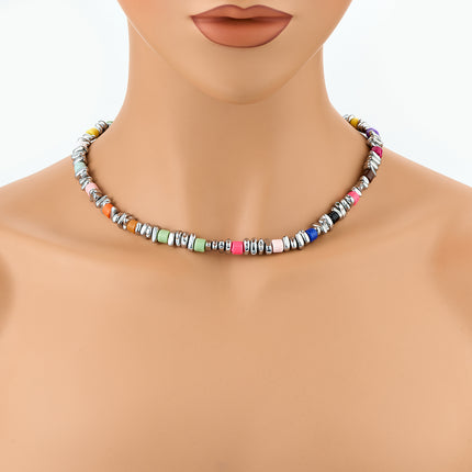Collar De Estilo Industrial Pesada De Cadena De Cuentas De Lujo Leve De Moda