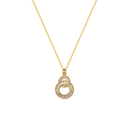 Collar Sencillo De Acero Inoxidable Casual Con Colgante De Anillos En Forma De Calabaza
