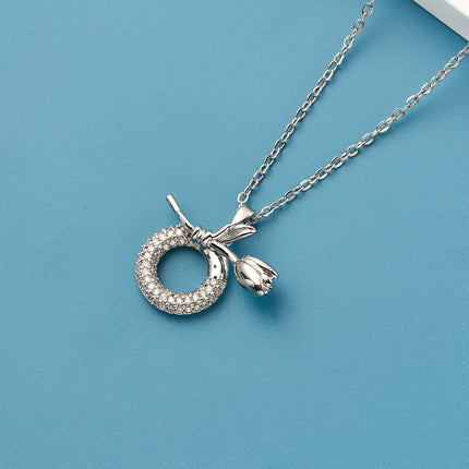 Collar Con Colgante En Forma De Guirnalda De Moda Casual De Acero Inoxidable