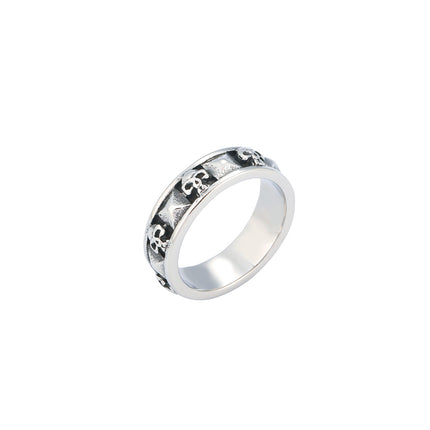 Anillo Con Diseño De Calavera Estilo Industrial Para Hombre De Acero Inoxidable