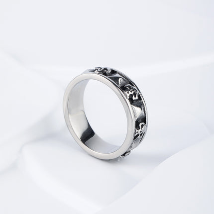 Anillo Con Diseño De Calavera Estilo Industrial Para Hombre De Acero Inoxidable
