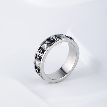 Anillo Con Diseño De Calavera Estilo Industrial Para Hombre De Acero Inoxidable