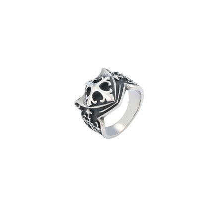 Anillo Con Diseño De Cruz Y Escudo Militar En Estilo Vintage Para Hombre De Acero Inoxidable