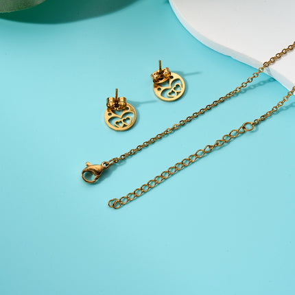 Collar De Corazones Con Cuentas Y Aretes De Corazon Juego Bohemio
