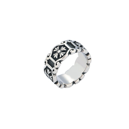 Anillo Con Diseño De Cruz Con Acabado Vintage Para Hombre De Acero Inoxidable