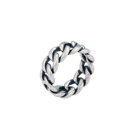 Anillo Con Diseño De Cadena Estilo Industrial Para Hombre De Acero Inoxidable