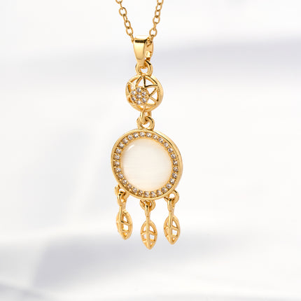 Collar De Moda Con Borla De Acero Inoxidable INS Con Colgante De Atrapasueños