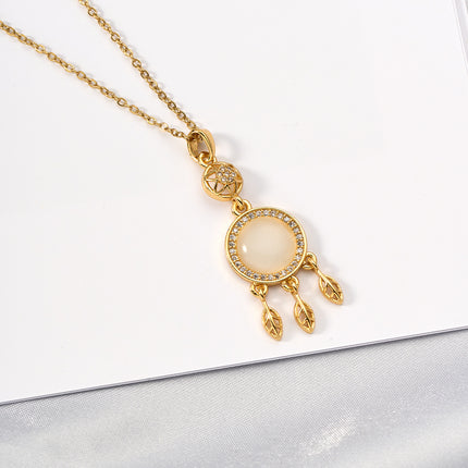 Collar De Moda Con Borla De Acero Inoxidable INS Con Colgante De Atrapasueños