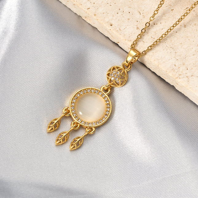 Collar De Moda Con Borla De Acero Inoxidable INS Con Colgante De Atrapasueños