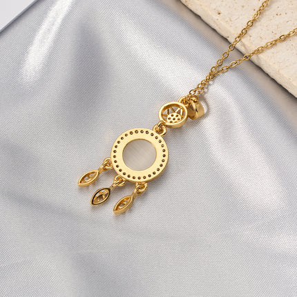 Collar De Moda Con Borla De Acero Inoxidable INS Con Colgante De Atrapasueños