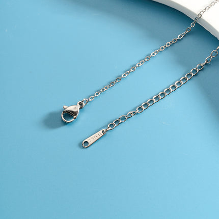 Collar De Estilo Palaciego Con Colgante De Mariposa De Circón De Moda De Acero Inoxidable