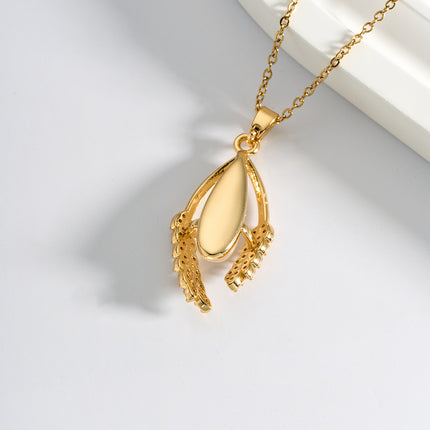 Collar Con Cuentas Para Suerte De Moda De Acero Inoxidable Con Colgante De Espiga De Trigo