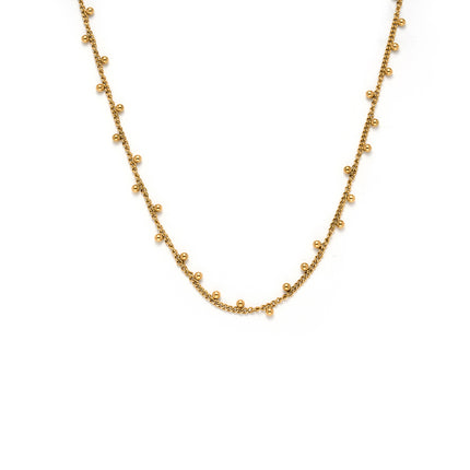 Collar Sencillo De Acero Inoxidable Casual Con Borla De Bolas De Moda Minimista
