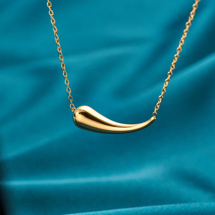 Collar De Moda Con Colgante Simple De Línea Minimalista Con Colgante En Forma De Ají