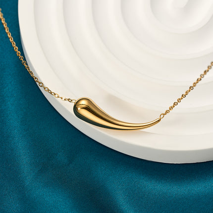 Collar De Moda Con Colgante Simple De Línea Minimalista Con Colgante En Forma De Ají