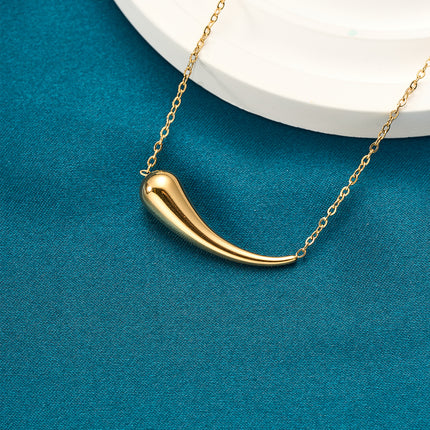 Collar De Moda Con Colgante Simple De Línea Minimalista Con Colgante En Forma De Ají