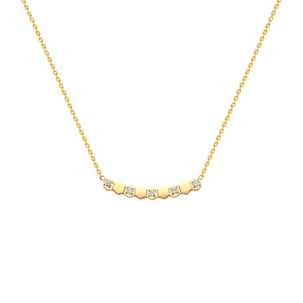 Collar De Acero Inoxidable Con Colgante De Panal De Diamantes De Moda Para Mujer
