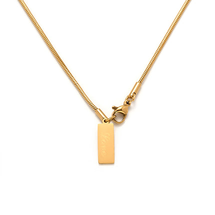 Collar De Doble Capa De Acero Inoxidable Con Colgante Brillante De Cuboide De Moda