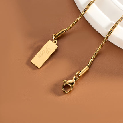 Collar De Doble Capa De Acero Inoxidable Con Colgante Brillante De Cuboide De Moda