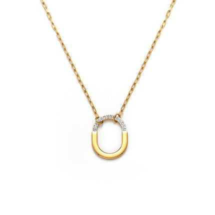 Collar Con Colgante Metálico De Cerradura Ovalada Sencillo De Moda De Acero Inoxidable