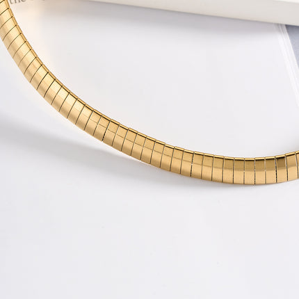 Collar Brillante De Acero Inoxidable Cadena Gruesa De Clavícula De Moda De Estilo Neutro