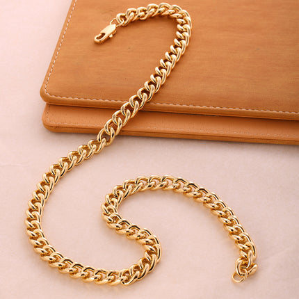 Collar Larga De Estilo Hip-Hop Para Hombre De Cobre Chapado En Oro 14K