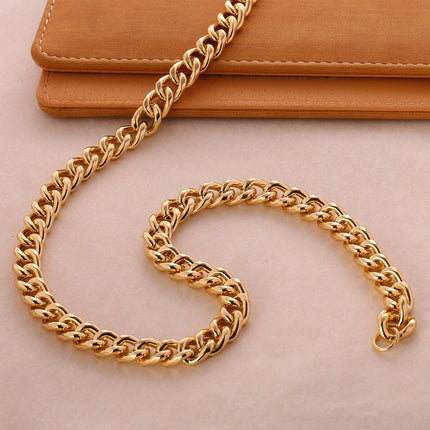 Collar Larga De Estilo Hip-Hop Para Hombre De Cobre Chapado En Oro 14K