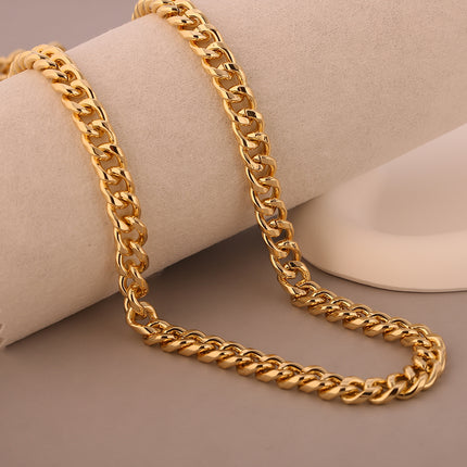 Collar Larga De Estilo Hip-Hop Para Hombre De Cobre Chapado En Oro 14K