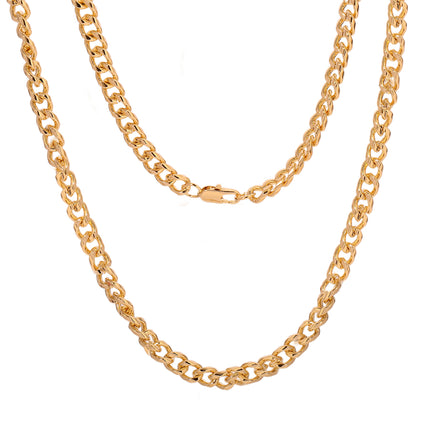 Collar Larga De Estilo Hip-Hop Para Hombre De Cobre Chapado En Oro 14K