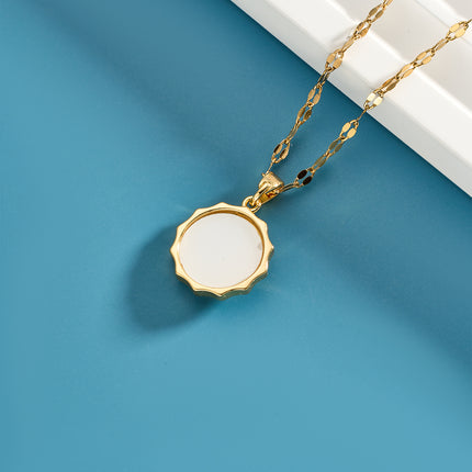 Collar Versátil De Cobre Sencillo Con Colgante Hueco De Rayo De Sol Casual Para Mujer