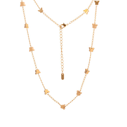 Collar De Mariposa Elegante, Cadena De Clavícula En Oro 14K Cobre