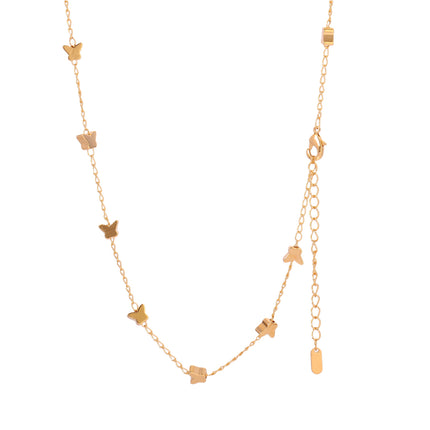 Collar De Mariposa Elegante, Cadena De Clavícula En Oro 14K Cobre